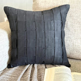 Black Love Tune - Black Suede Throw Pillow Cover