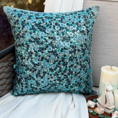 Sea The Dream - Blue Art Silk Decorative Euro Sham