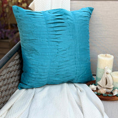 Gentle Waves - Turquoise Blue Art Silk Decorative Euro Sham
