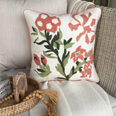 Peachy Petals - Peach Cotton Throw Cushion Cover