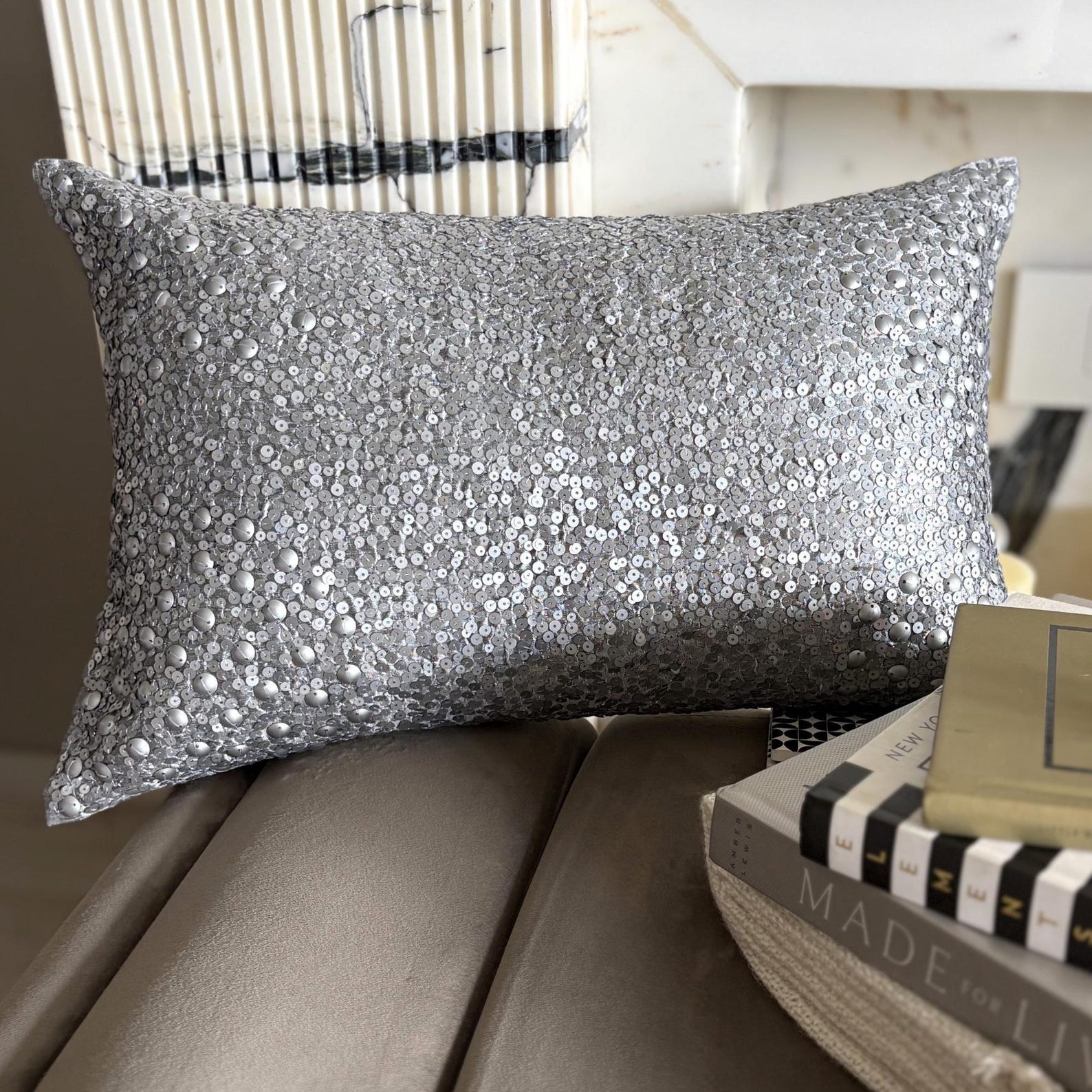 Glinting Glamour Lumbar Cushion Cover
