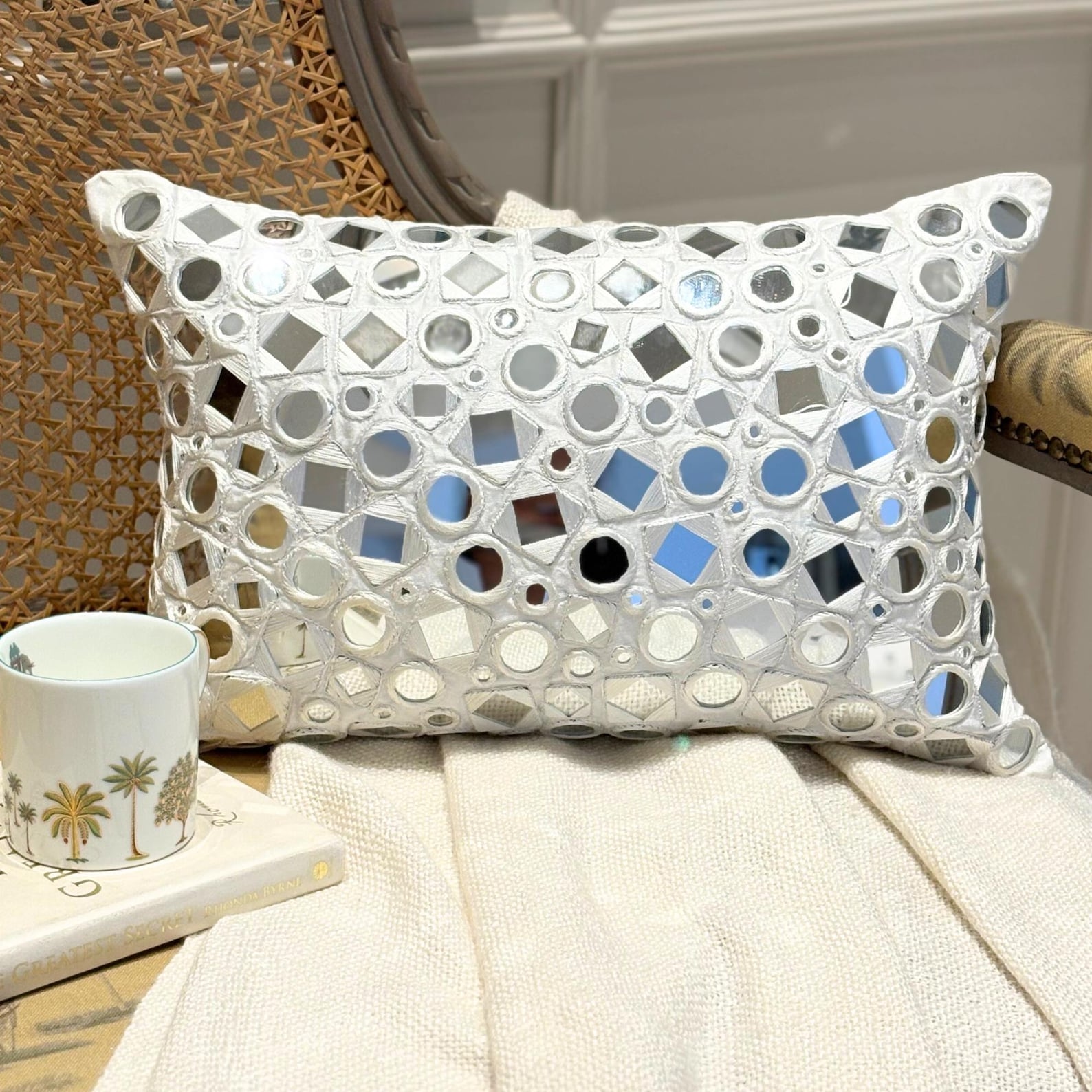 Anayna White Lumbar Pillow Cover