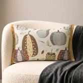 Cozy Pumpkins - Purple Woven Jacquard Decorative Lumbar Cushion Cover