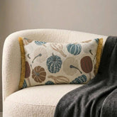 Blue Harvest Pumpkin - Blue Woven Jacquard Decorative Lumbar Cushion Cover