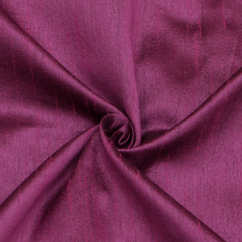 Boysenberry Purple Faux Silk Fabric By The Metre