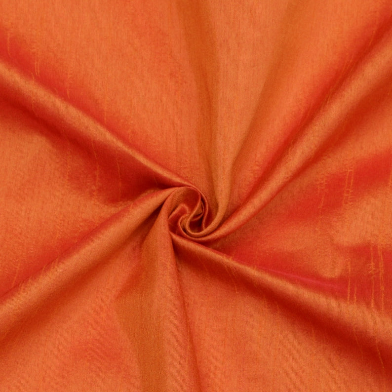 Orange Art Silk Curtain Panels