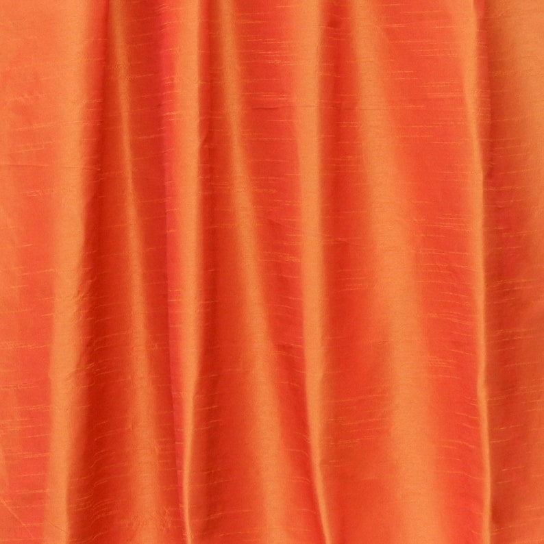 Orange Art Silk Curtain Panels