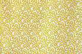 Mimosa Yellow Scrolls Poly Viscose Burnout Velvet Fabric By The Metre