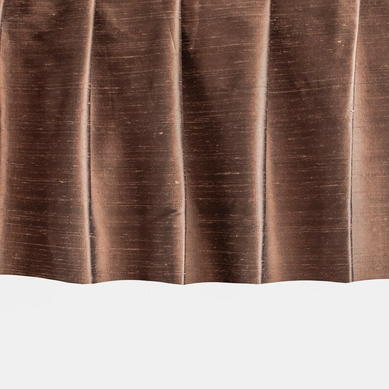 Bronze Pure Silk Dupioni Curtain Panels