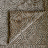 Pearl Beige Damask Jacquard Velvet Fabric By The Metre