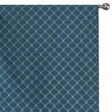 Navy Blue & Cream Moroccan Geometric Embroidered Fabric By The Metre, 54 inches width