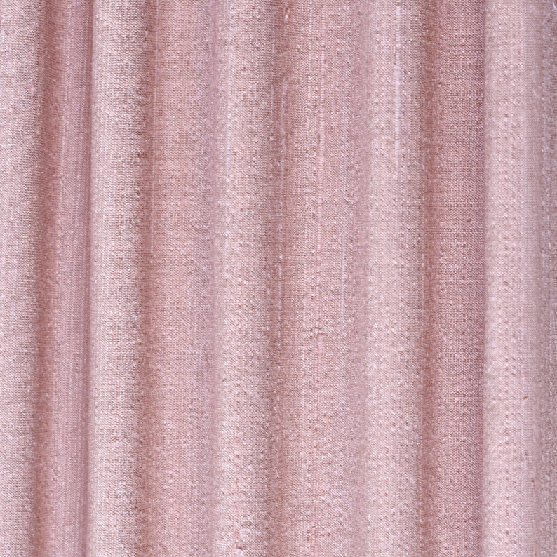 Pastel Peach Pure Silk Dupioni Curtain Panels