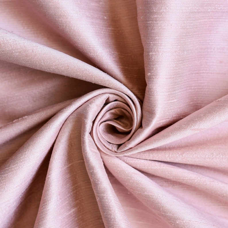 Pastel Peach Pure Silk Dupioni Curtain Panels