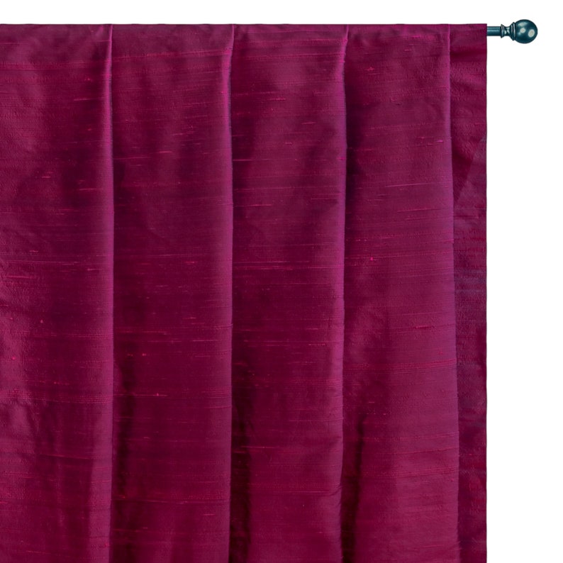 Magenta Silk Dupioni Curtain Panels