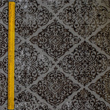 Charcoal Gray Damask Jacquard Velvet Fabric By The Metre, 54 inches width