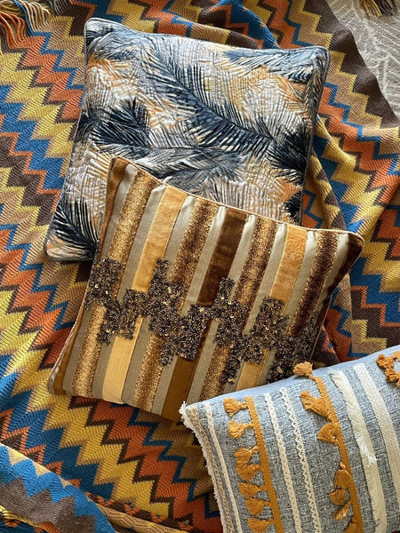 Eldora - Gold Velvet Throw Cushion Cover