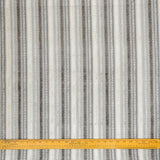 Jacquard Velvet Stripes Gray & Teal Jacquard Chenille Velvet Fabric By The Metre, 54 inches width