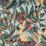 Cockatoo Love Sea Green, Red & Blue Cotton Spun Printed Fabric By The Metre, 54 inches width