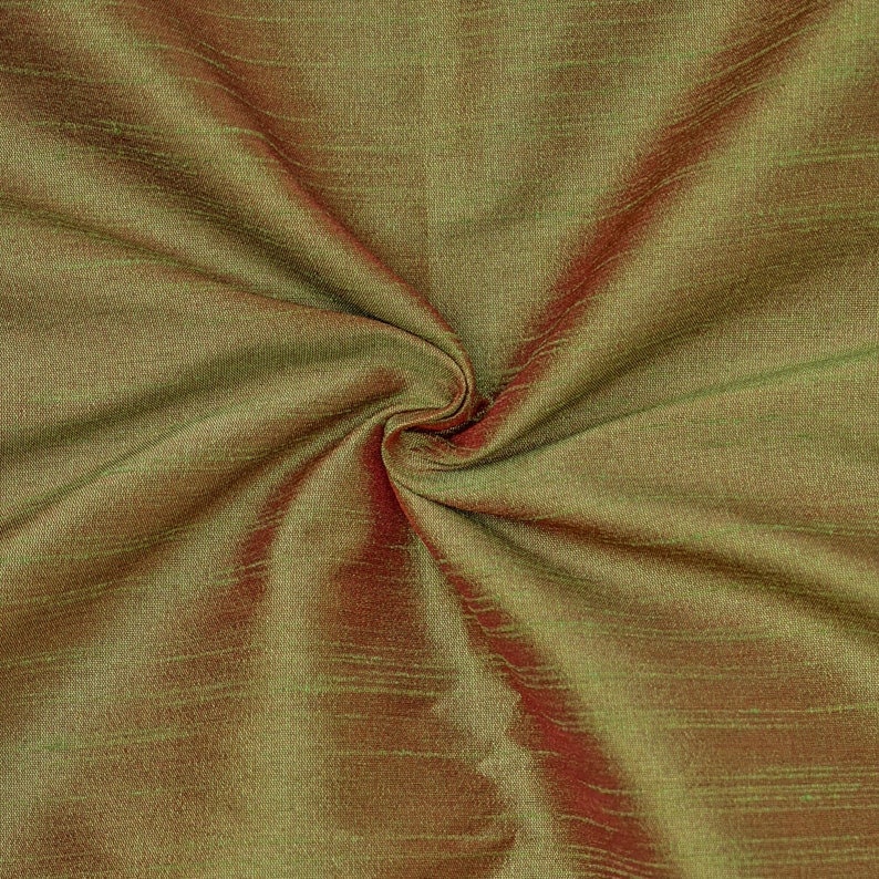 Green And Orange Art Silk Curtain Panels
