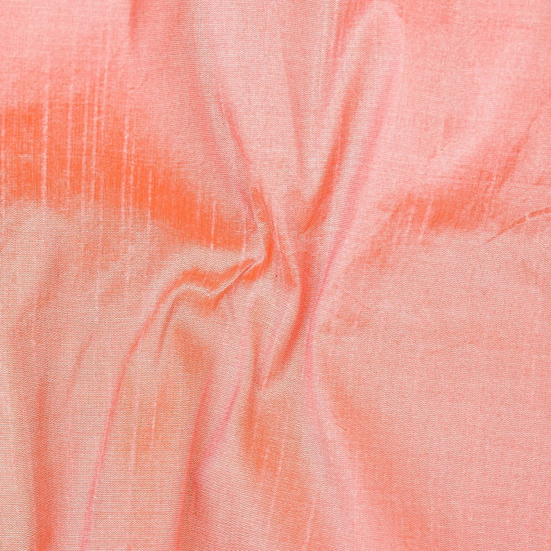 Peach Coral Art Silk Curtain Panels