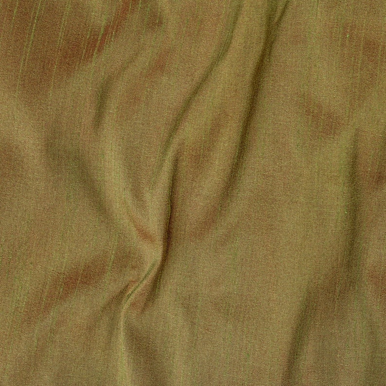 Green And Orange Art Silk Curtain Panels