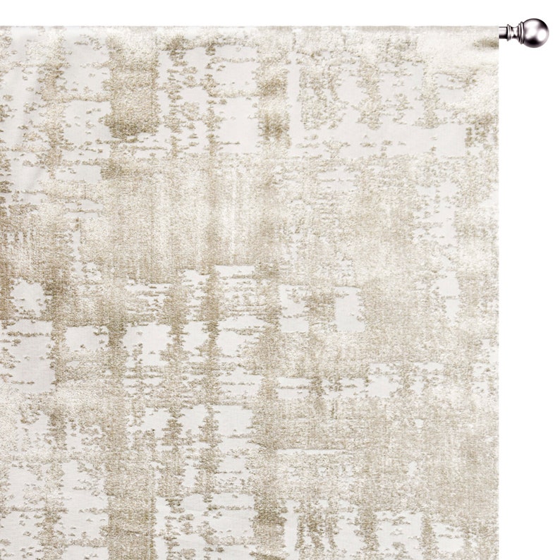 Cream with Foil Print Foil Printed Velvet Fabric by the Metre, 1 Metre Velvet