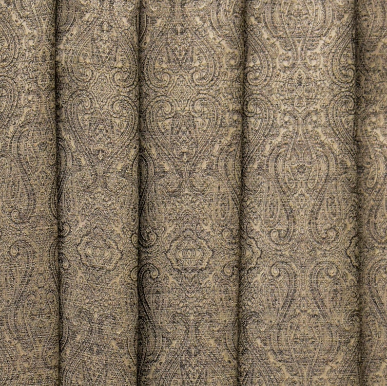 Beige Damask With Copper Lurex Fabric By The Metre, 54 inches or 137 cm, Jacquard Fabric, Zari Woven Fabric