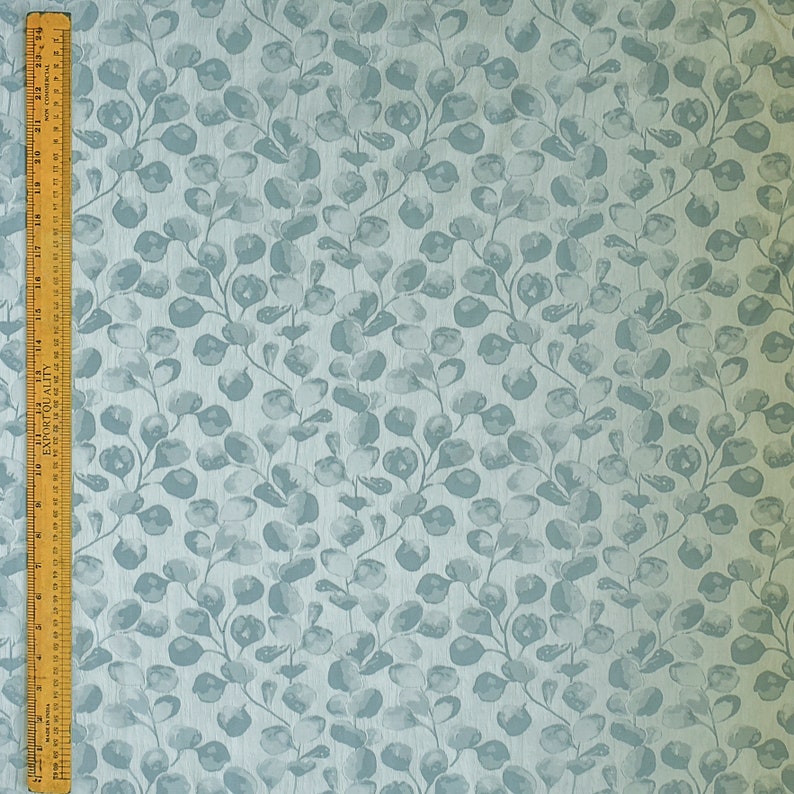 Blue Jacquard Fabric by the Metre, 1 Metre Blue Silk Fabric