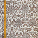 Brown, Beige, Gray & Off White Printed Velvet Fabric by the Metre, 1 Metre