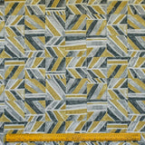 Gray, Chartreuse, Ivory Cotton Fabric by the Metre, 1 Metre Gray Cotton Fabric