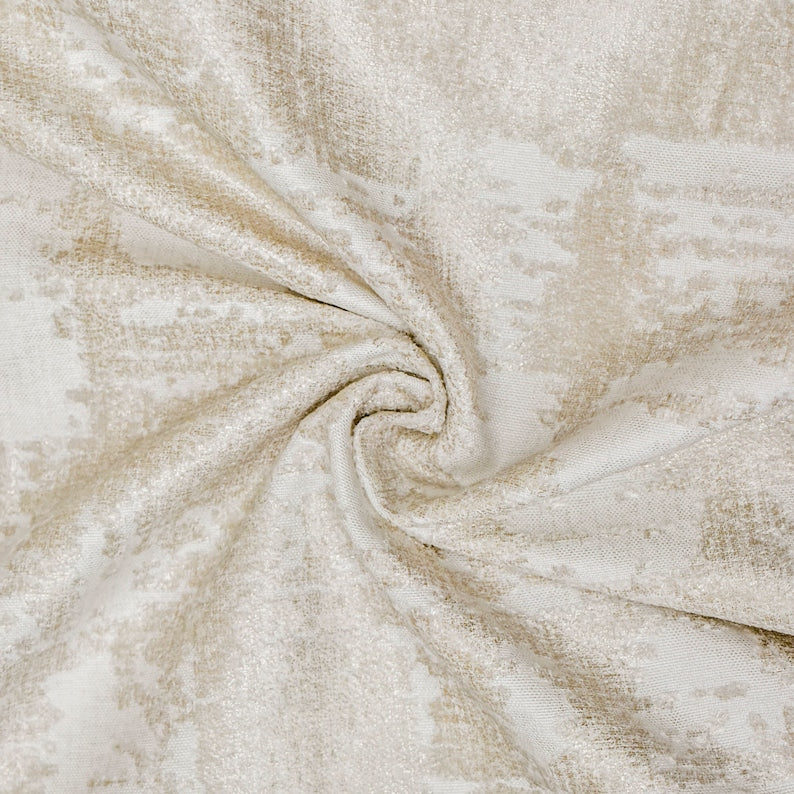 Cream with Foil Print Foil Printed Velvet Fabric by the Metre, 1 Metre Velvet