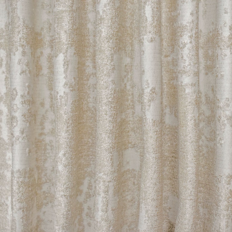 Cream with Foil Print Foil Printed Velvet Fabric by the Metre, 1 Metre Velvet