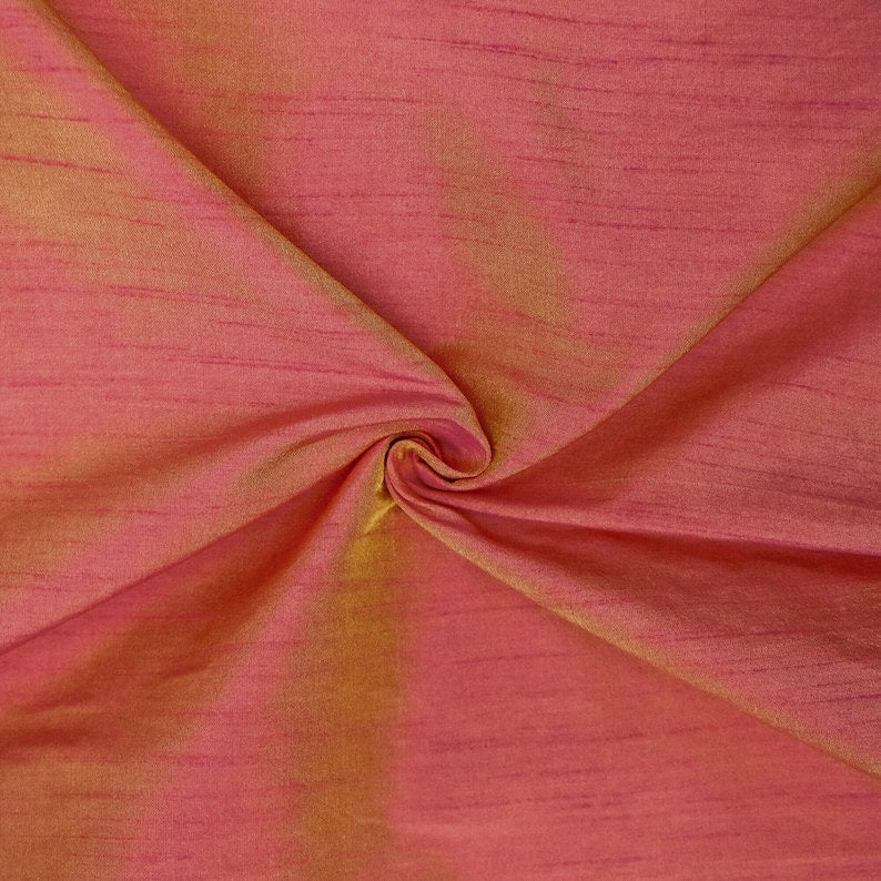 Pink And Yellow Art Silk Curtain Panels