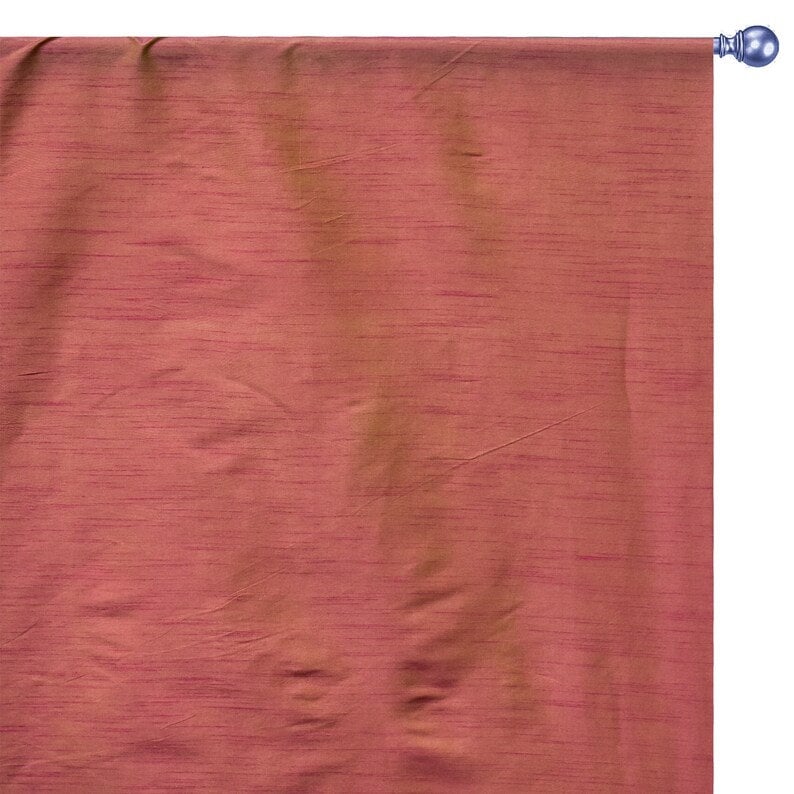 Pink And Yellow Art Silk Curtain Panels