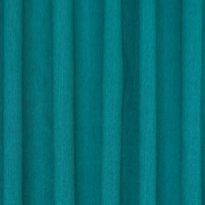 Teal Blue Art Silk Curtain Panels