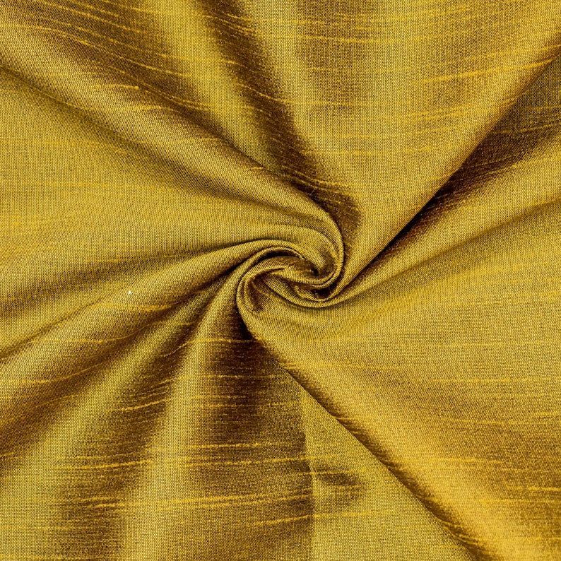 Dark Gold Art Silk Curtain Panels