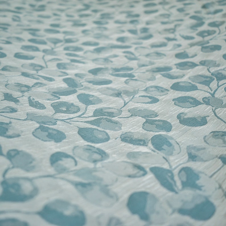 Blue Jacquard Fabric by the Metre, 1 Metre Blue Silk Fabric
