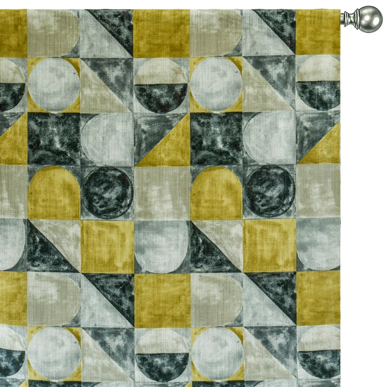 Gray, Chartreuse, Ivory Cotton Fabric by the Metre, 1 Metre Gray Cotton Fabric