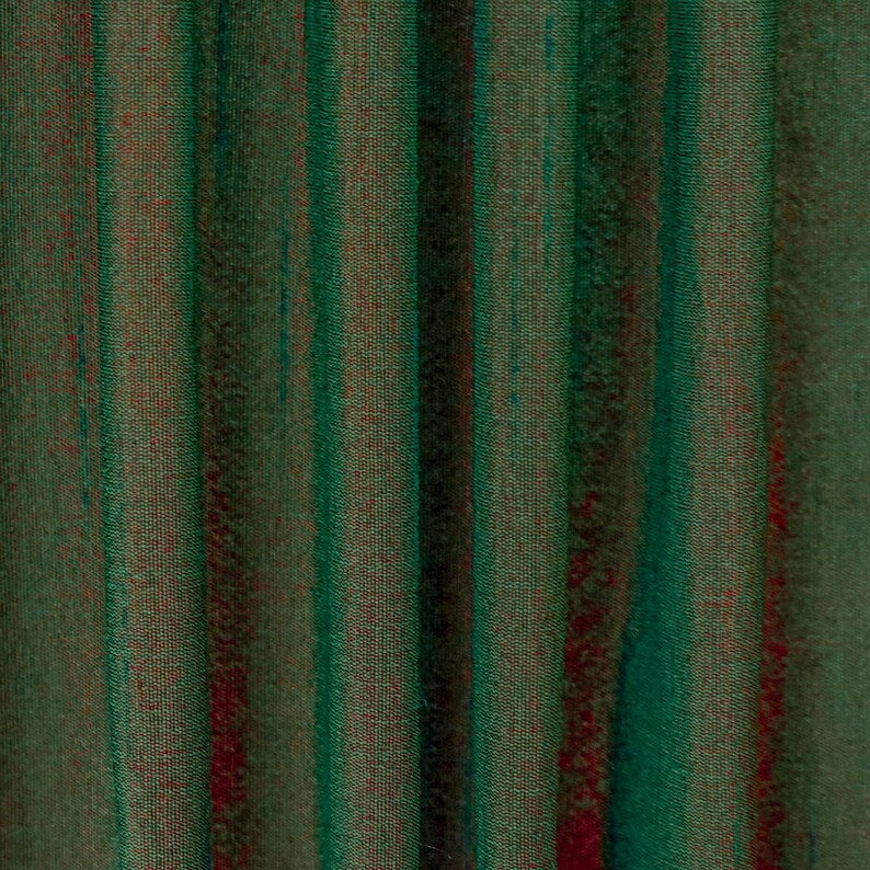 Green And Red Art Silk Curtain Panels
