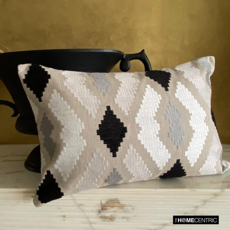 Stitch Story - Beige Linen Lumbar Cushion Cover