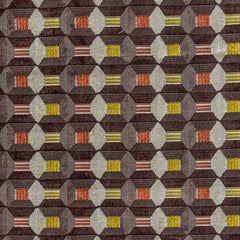 Brown Gray Jacquard Velvet Fabric by the Metre