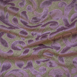 Purple Jacquard Velvet Fabric by the Metre, 1 Metre Purple Velvet Fabric