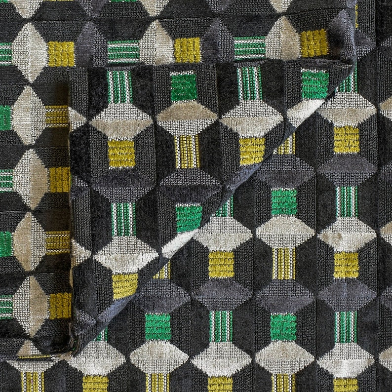 Gray Yellow Fabric