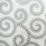 Ivory, Teal Cotton Embroidery Fabric by the Metre, 1 Metre Ivory Cotton Fabric