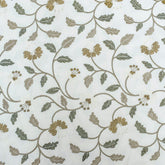 Ivory, Mustard Cotton with Embroidery Fabric by the Metre, 1 Metre Ivory Fabric