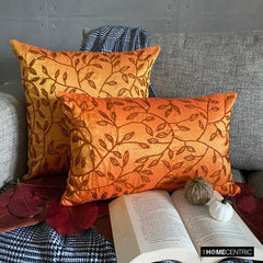 Juicy - Art Silk Orange Decorative Decorative Lumbar Cushion Cover