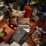 Spring Leaves - Rust Faux Suede Decorative Cushion Covers