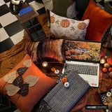 Spring Leaves - Rust Faux Suede Decorative Cushion Covers