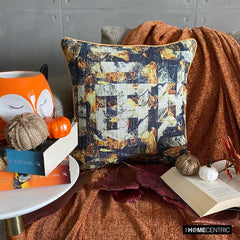 Maze Noir - Black Burlap Throw Cushion Cover