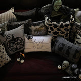Trick Or Treat - Black & White Jacquard Decorative Lumbar  Cushion Cover